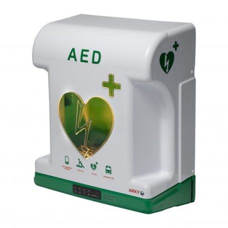ARKY Core Plus, fűtött, PIN kóddal nyitható, riasztóval és világítással ellátott defibrillátor szekrény