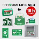 Iskolai csomag: DefiSign LIFE automata defibrillátor 10 év garancia + gyermek elektróda és AED tároló