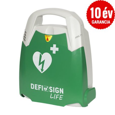 Iskolai csomag: DefiSign LIFE automata defibrillátor 10 év garancia + gyermek elektróda és AED tároló