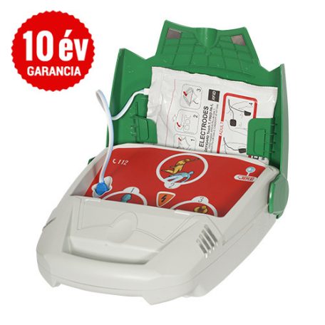 Iskolai csomag: DefiSign LIFE automata defibrillátor 10 év garancia + gyermek elektróda és AED tároló