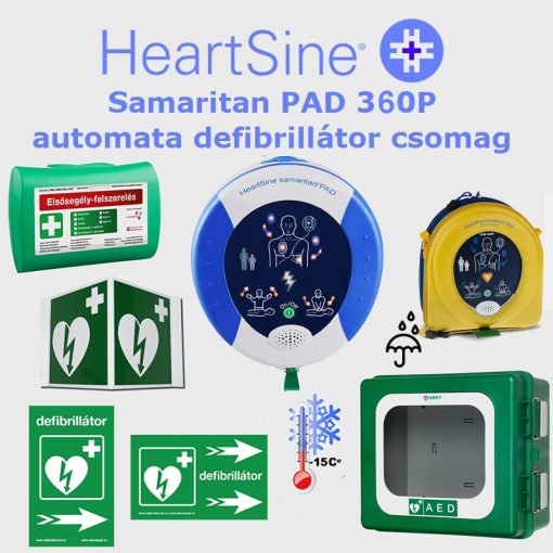 Ipari csomag: HeartSine Samaritan PAD 360P Fűtött por és vízálló tárolóval