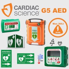   Ipari csomag: CardiacScience (félautomata) Powerheart G5  Fűtött, por és vízálló tárolóval
