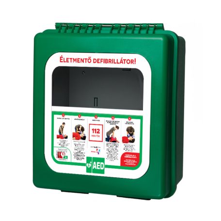 Ipari csomag: Zoll AED Plus félautomata defibrillátor riasztós por és vízálló AED tárolóval