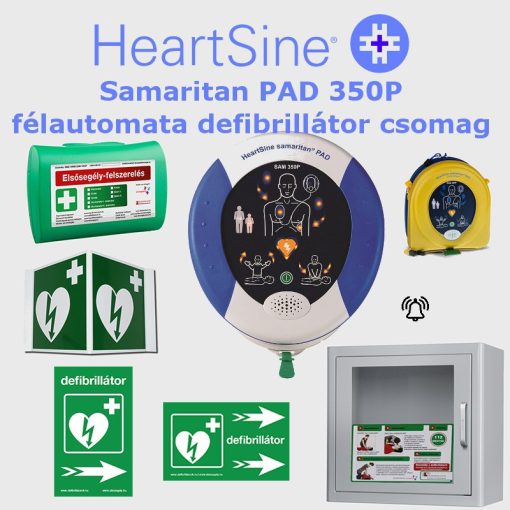 Irodai csomag: HeartSine Samaritan PAD 350P Riasztós AED tárolóval