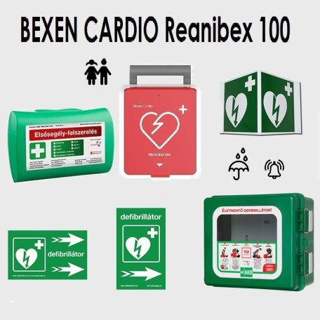 SPORT PLUS csomag: BEXEN Reanibex 100 félautomata defibrillátor duál elektródával 