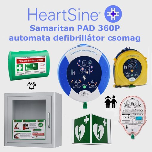 Iskola (gyermek) csomag: HeartSine Samaritan PAD 360P Riasztós AED tárolóval