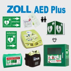   Iskolai csomag: Zoll AED Plus félautomata defibrillátor riasztós AED tároló+ gyermek elektróda