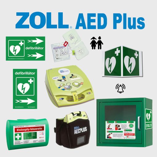 Iskolai csomag: Zoll AED Plus félautomata defibrillátor riasztós AED tároló+ gyermek elektróda