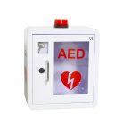 Beltéri fehér zárható, riasztós fali szekrény AED defibrillátor tárolásához