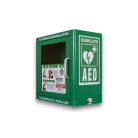 Beltéri zöld riasztós fali szekrény AED defibrillátor tárolásához