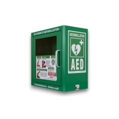   Beltéri zöld fali szekrény AED defibrillátor tárolásához