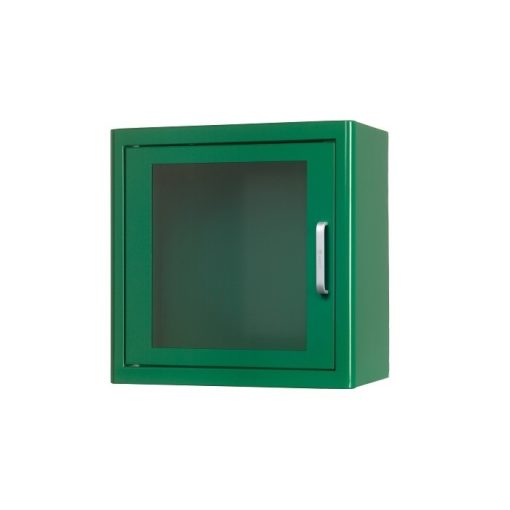 Beltéri zöld riasztós fali szekrény AED defibrillátor tárolásához